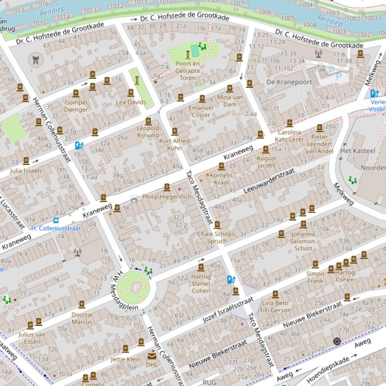 Kaart van de Taco Mesdagstraat.