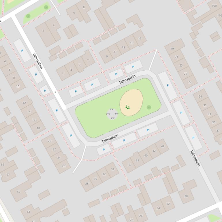 Kaart van het Talmaplein.