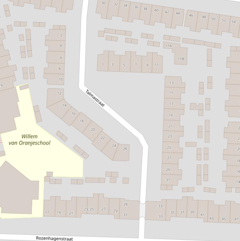 Kaart van de Talmastraat.