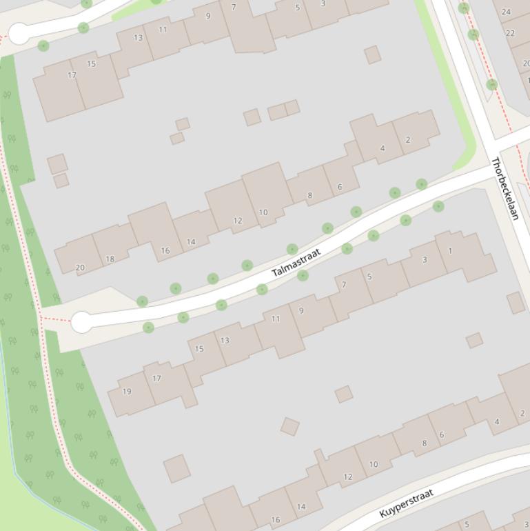 Kaart van de Talmastraat.