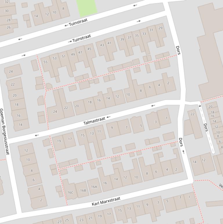 Kaart van de Talmastraat.