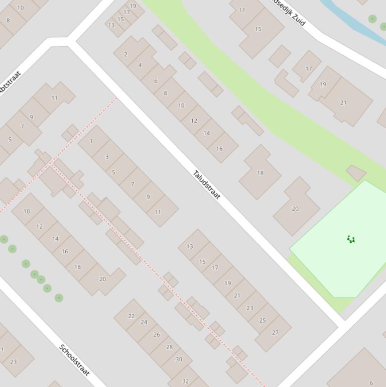 Kaart van de Taludstraat.