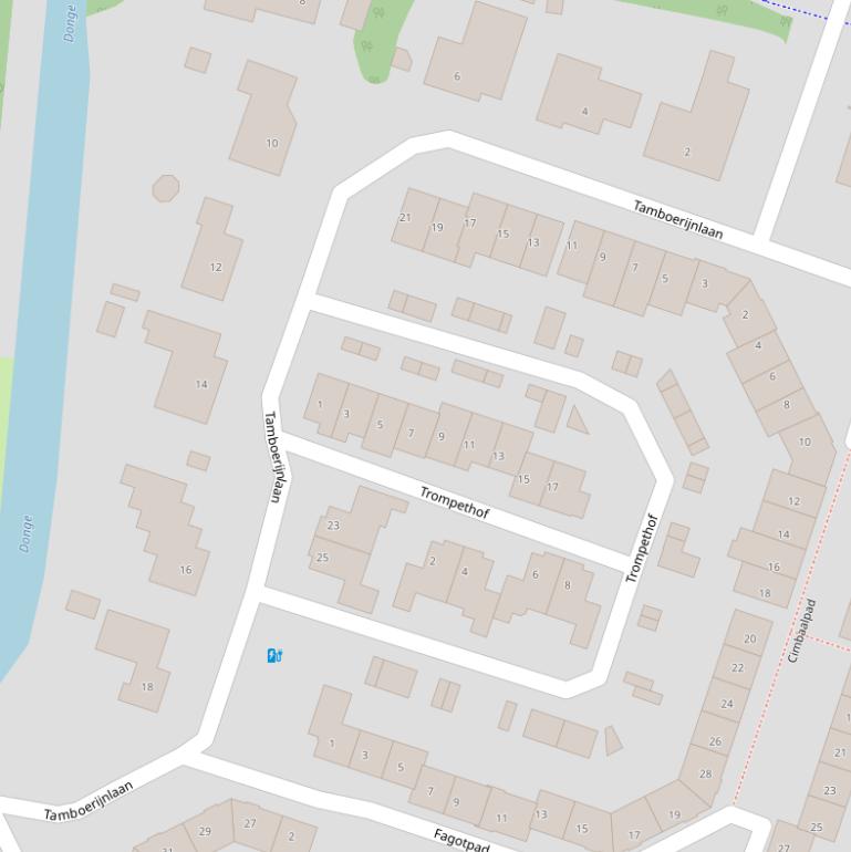 Kaart van de Tamboerijnlaan.