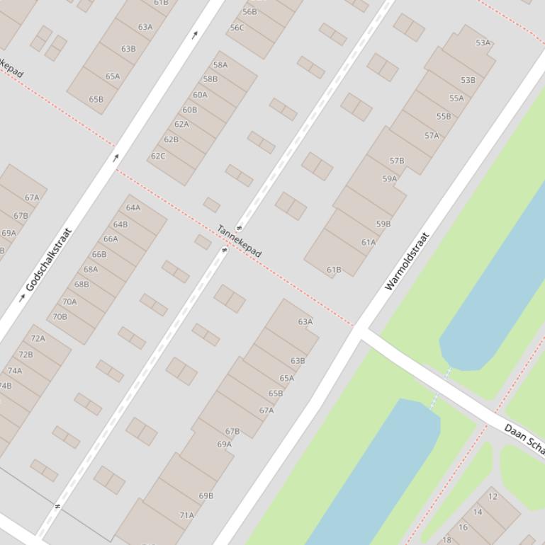 Kaart van het Tannekepad.