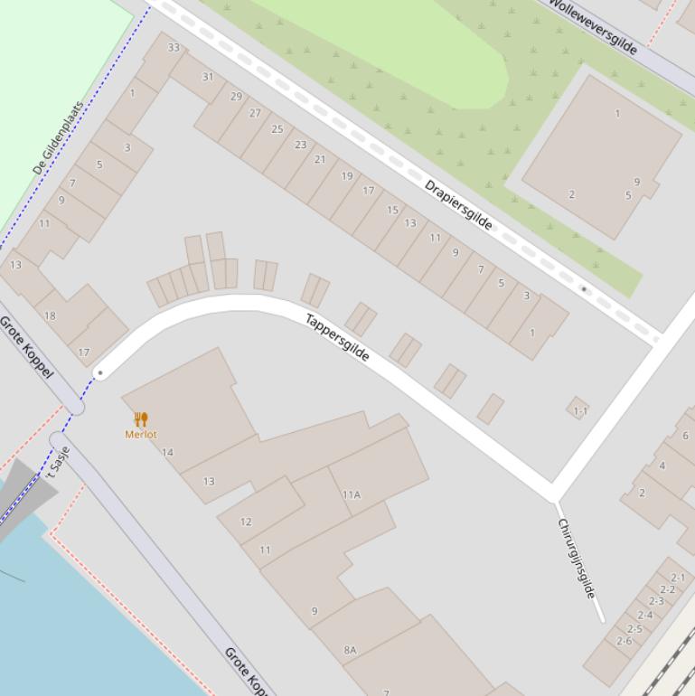 Kaart van  Tappersgilde.