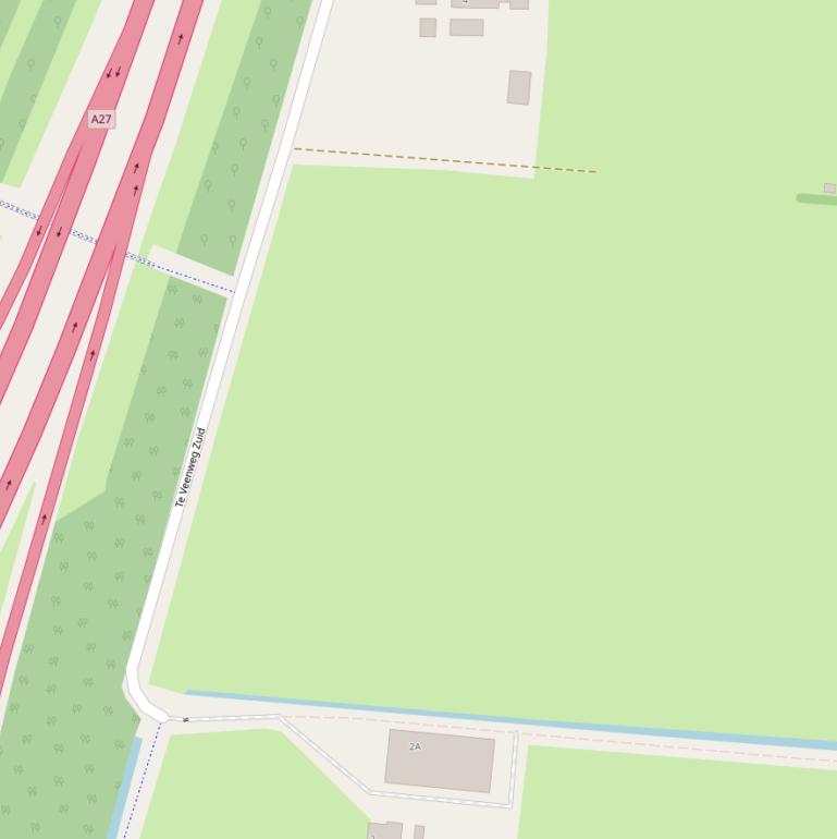 Kaart van  Te Veenweg Zuid.