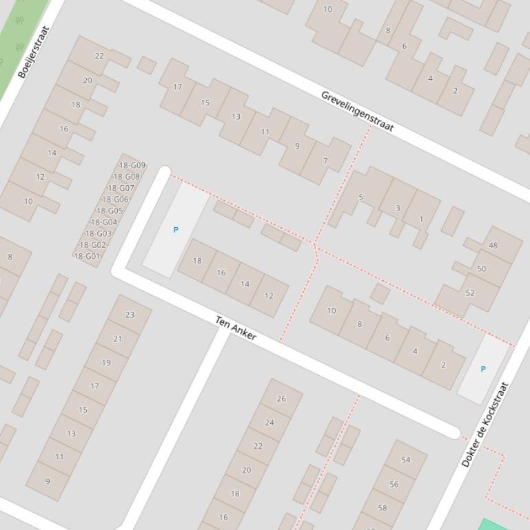 Kaart van  Ten Anker.