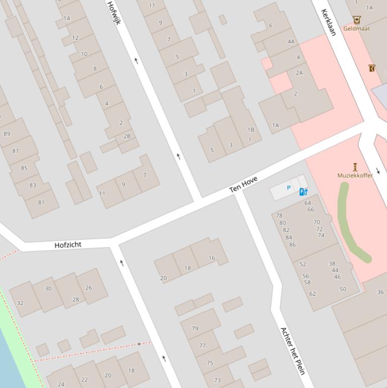 Kaart van  Ten Hove.