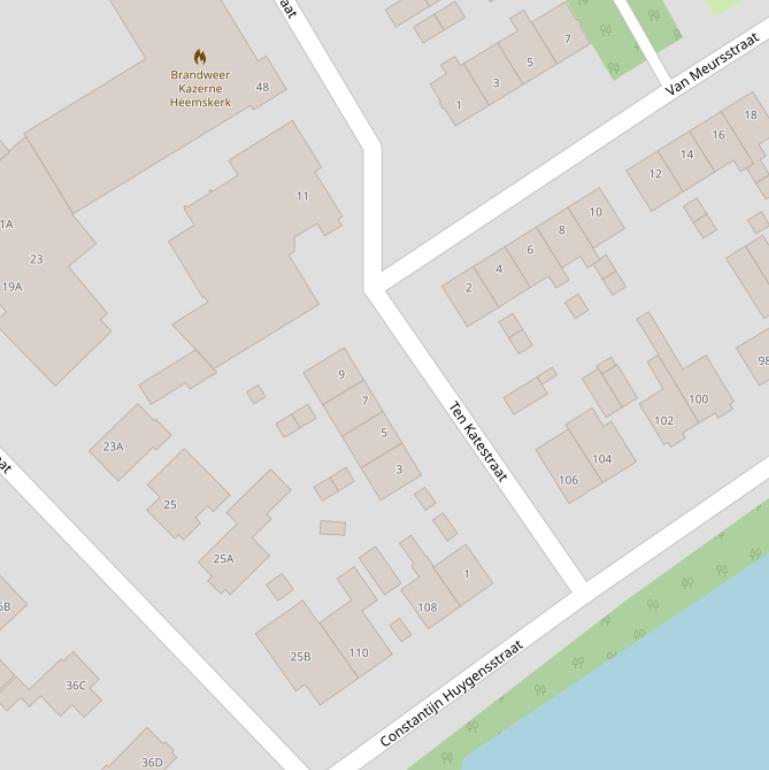 Kaart van  ten Katestraat.