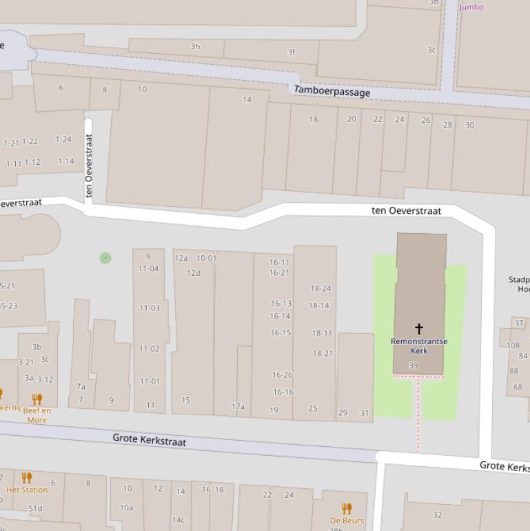 Kaart van  ten Oeverstraat.