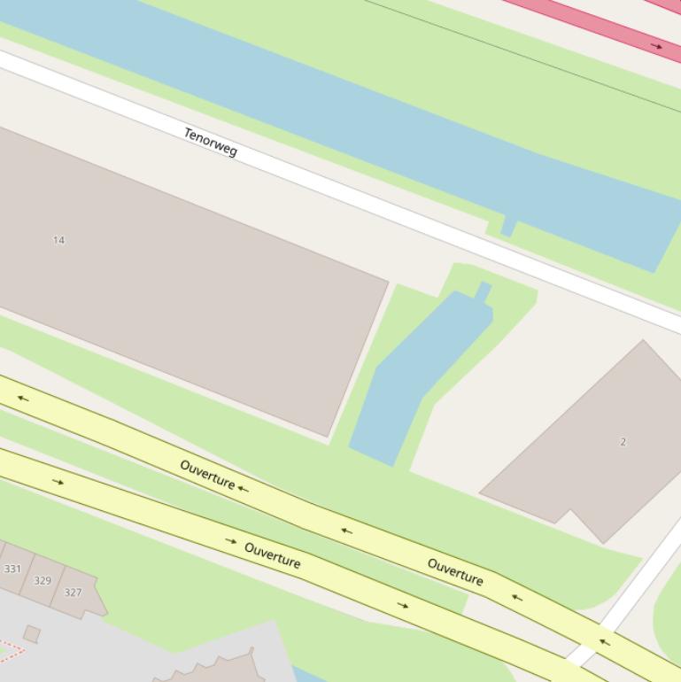 Kaart van de Tenorweg.