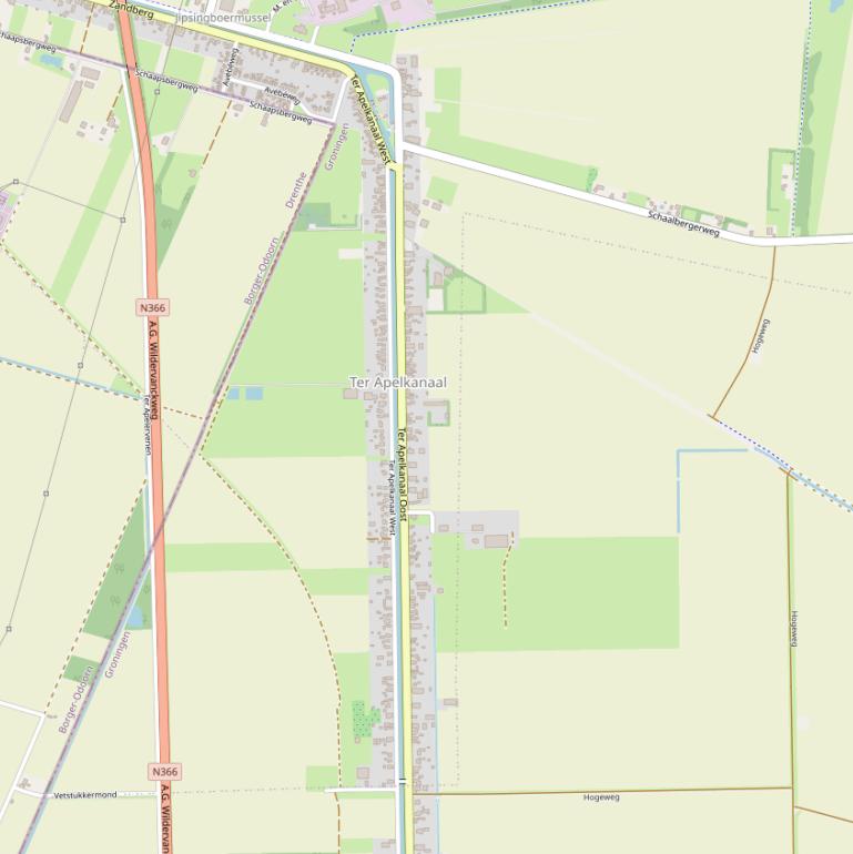 Kaart van  Ter Apelkanaal Oost.