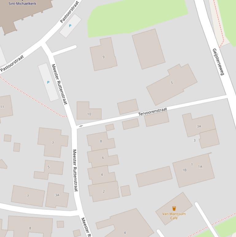 Kaart van de Tervoorenstraat.