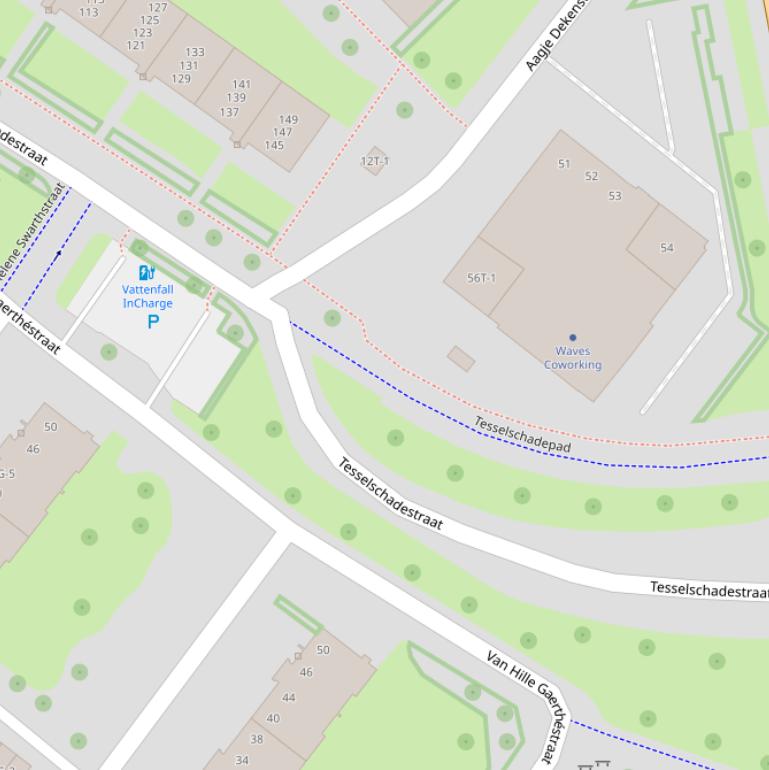 Kaart van het Tesselschadepad.