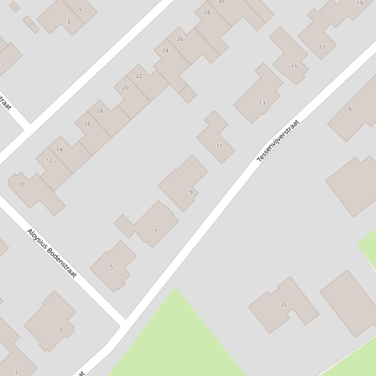 Kaart van de Tessenvijverstraat.