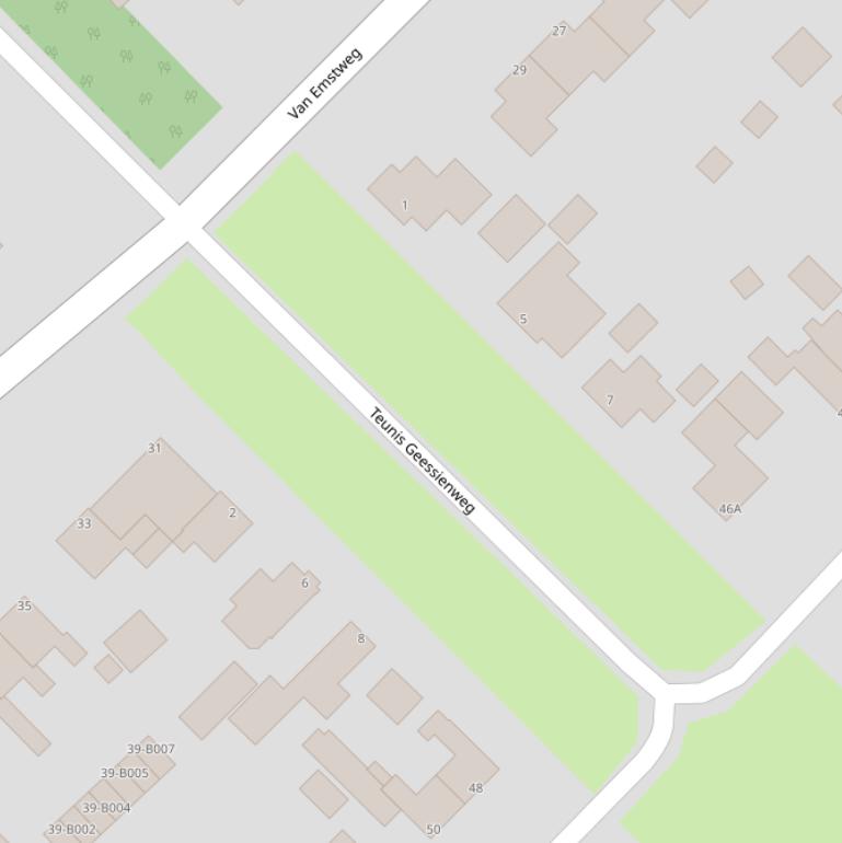 Kaart van de Teunis Geessienweg.