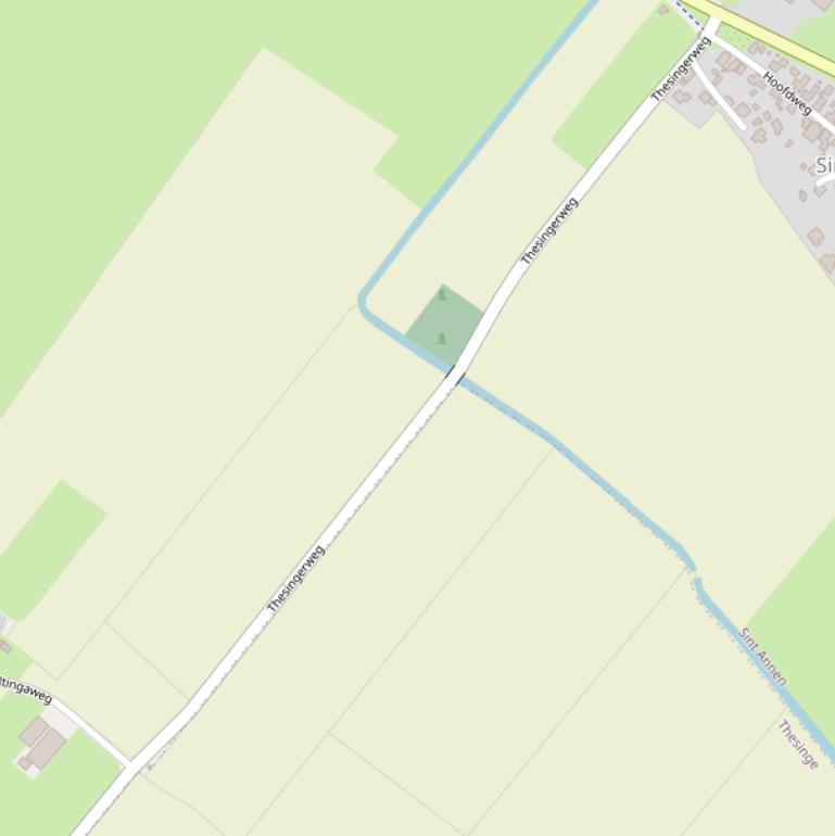 Kaart van de Thesingerweg.