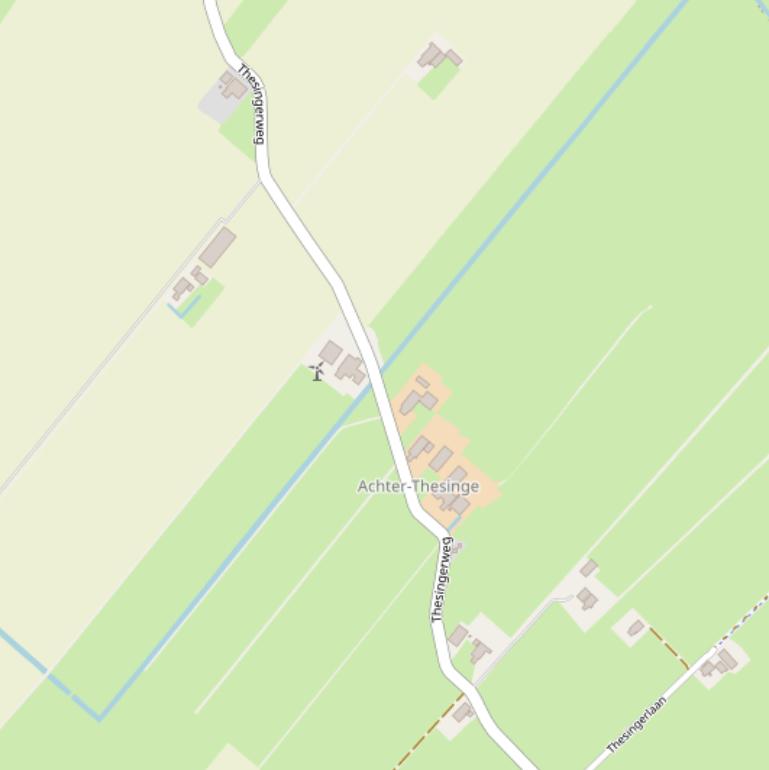 Kaart van de Thesingerweg.