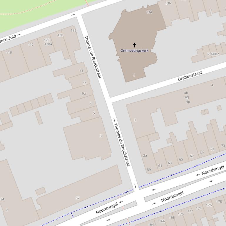 Kaart van  Thomas de Rouckstraat.