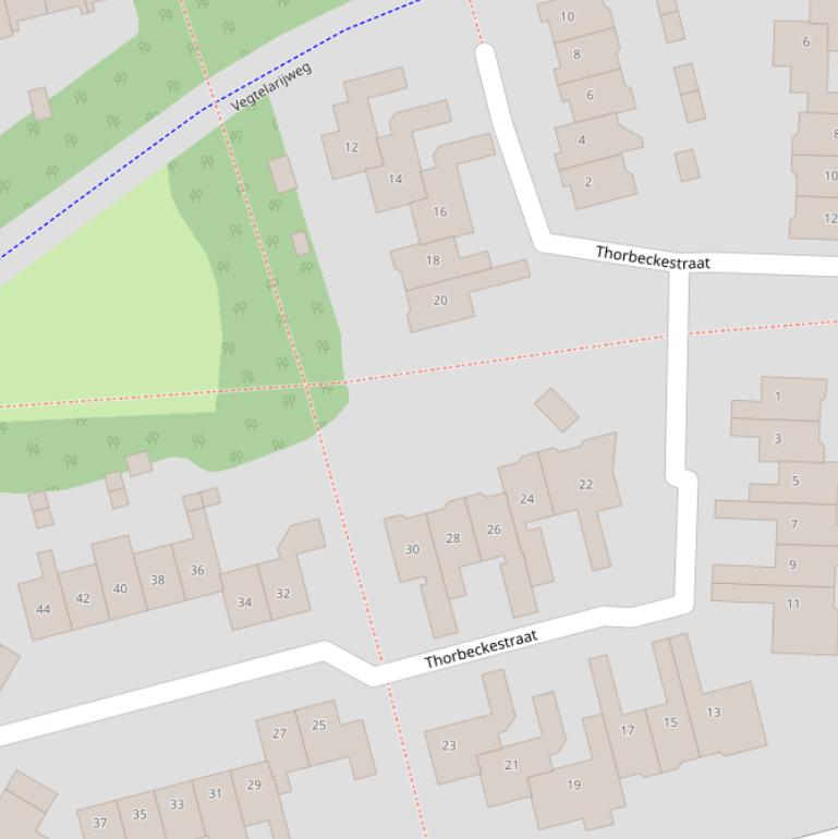 Kaart van de Thorbeckestraat.