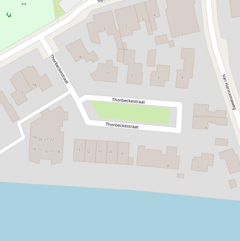 Kaart van de Thorbeckestraat.