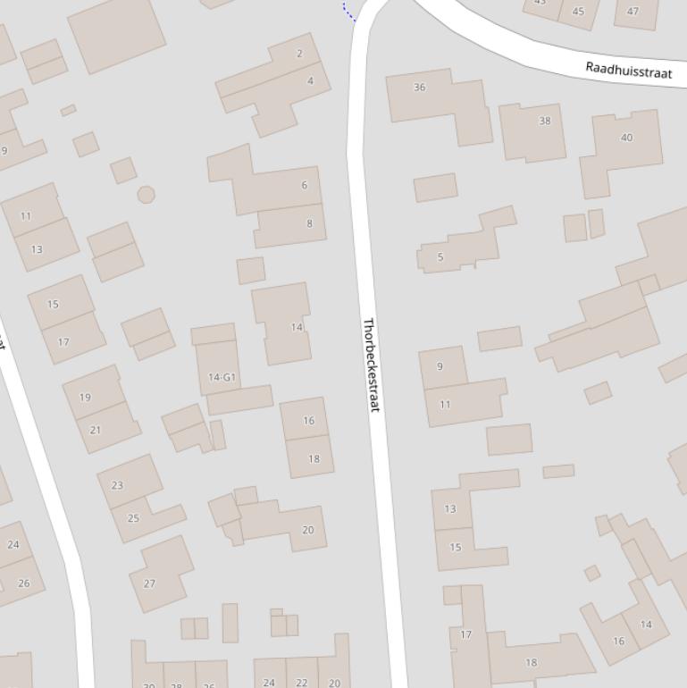 Kaart van de Thorbeckestraat.