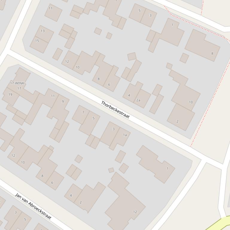 Kaart van de Thorbeckestraat.