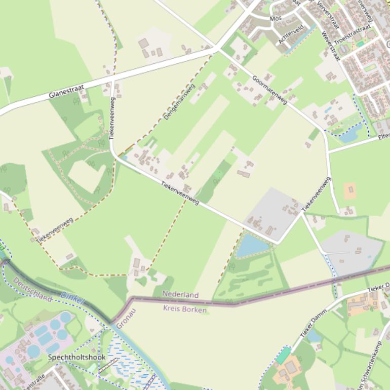 Kaart van de Tiekenveenweg.