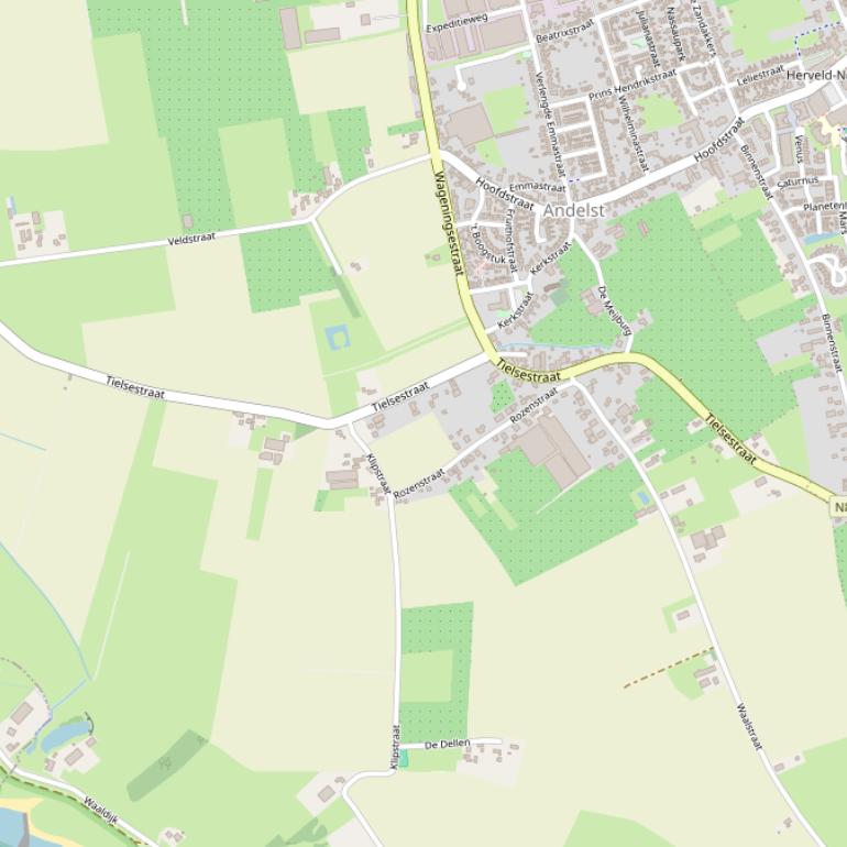 Kaart van de Tielsestraat.