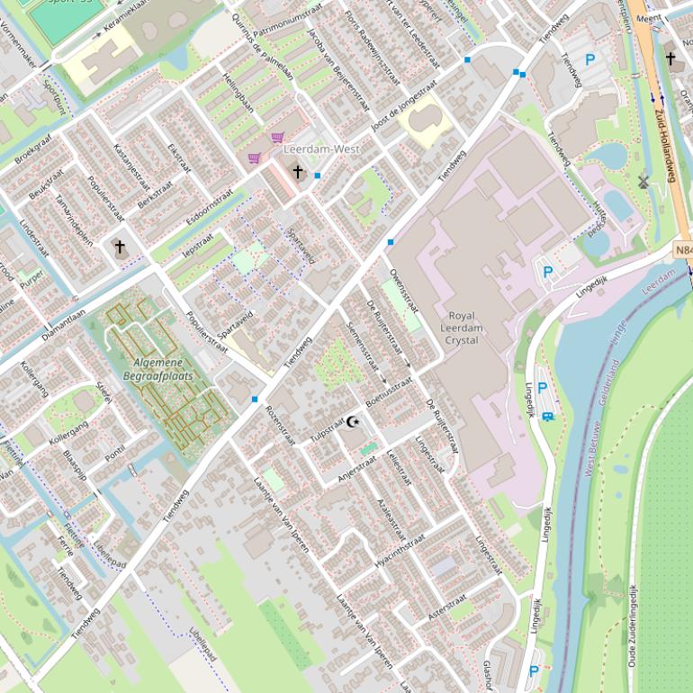 Kaart van de Tiendweg.