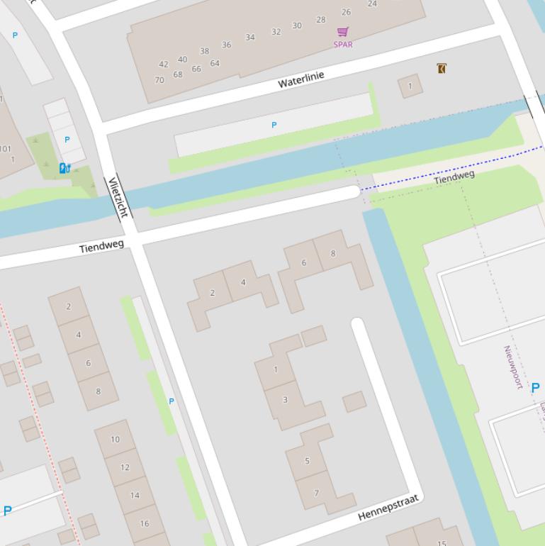 Kaart van de Tiendweg.