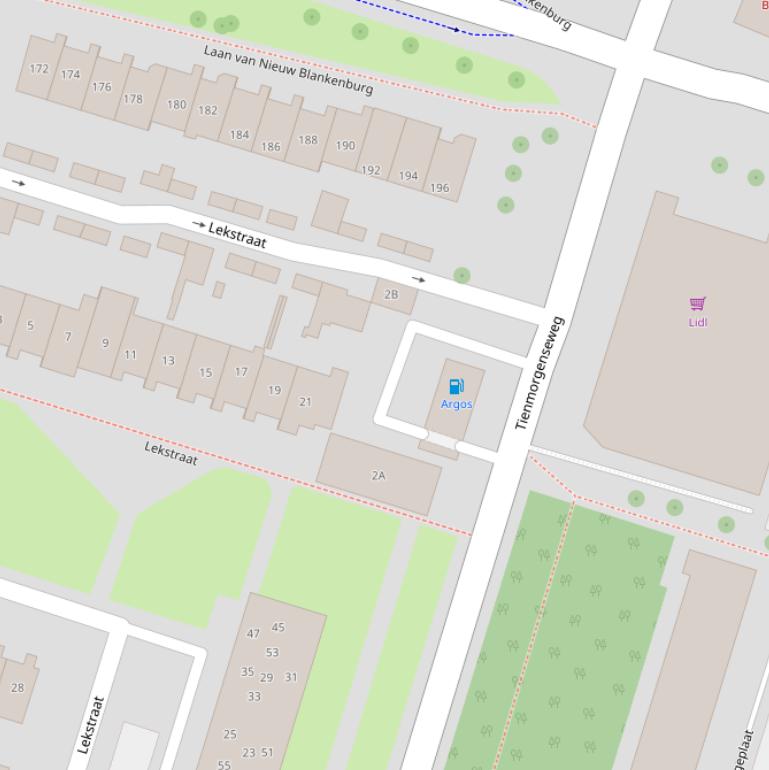 Kaart van de Tienmorgenseweg.
