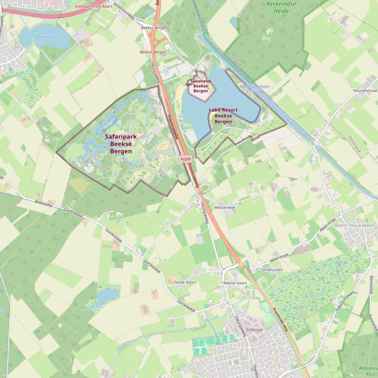 Kaart van de Tilburgseweg.