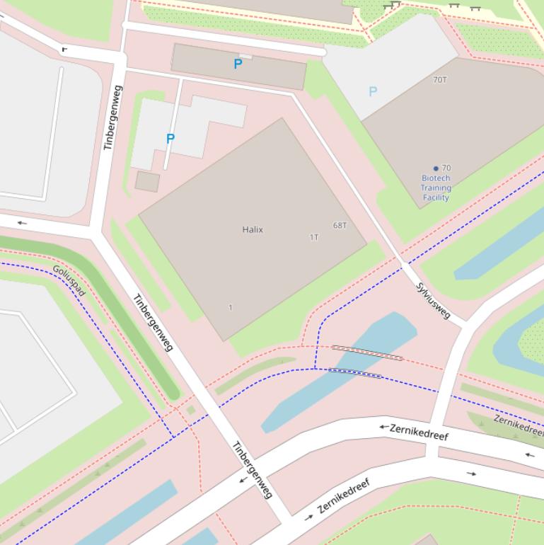 Kaart van de Tinbergenweg.