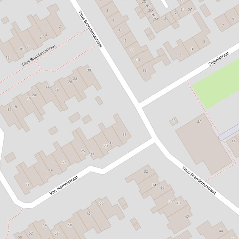 Kaart van de Titus Brandsmastraat.