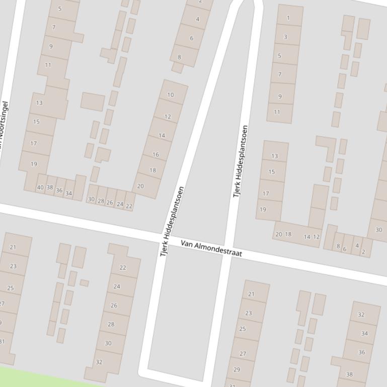 Kaart van het Tjerk Hiddesplantsoen.