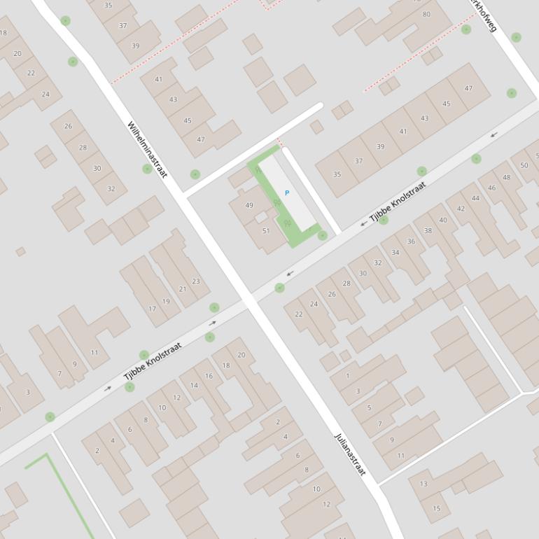 Kaart van de Tjibbe Knolstraat.