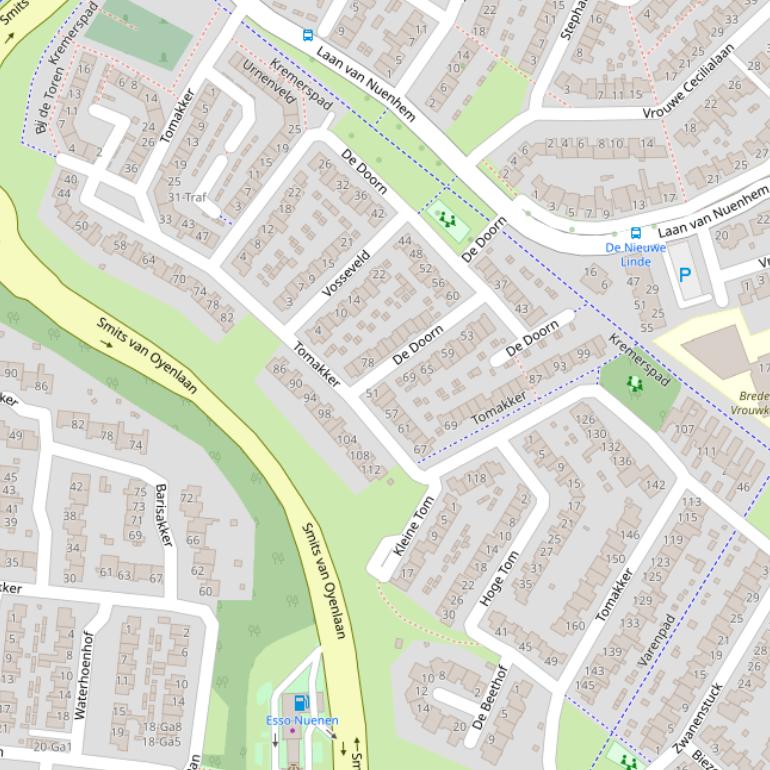 Kaart van  Tomakker.