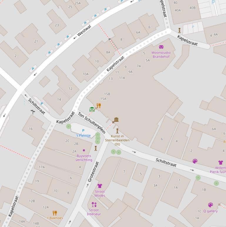 Kaart van het Ton Schultenplein.