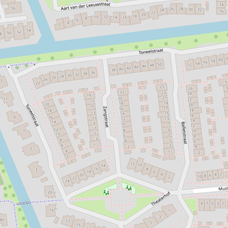 Kaart van de Toneelstraat.