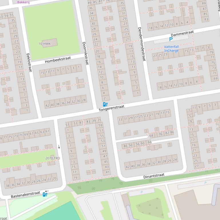 Kaart van de Tongerenstraat.