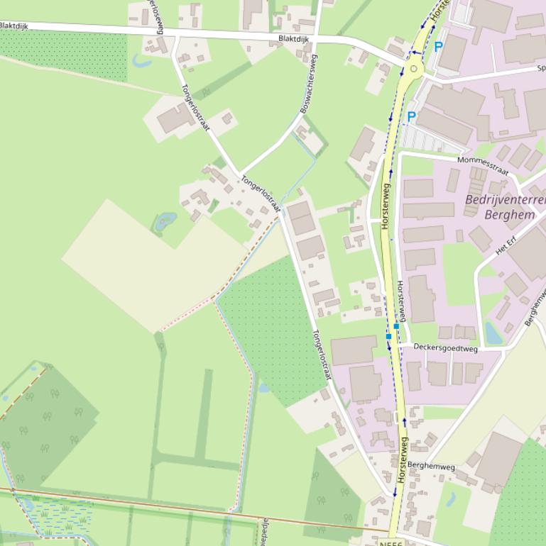 Kaart van de Tongerlostraat.