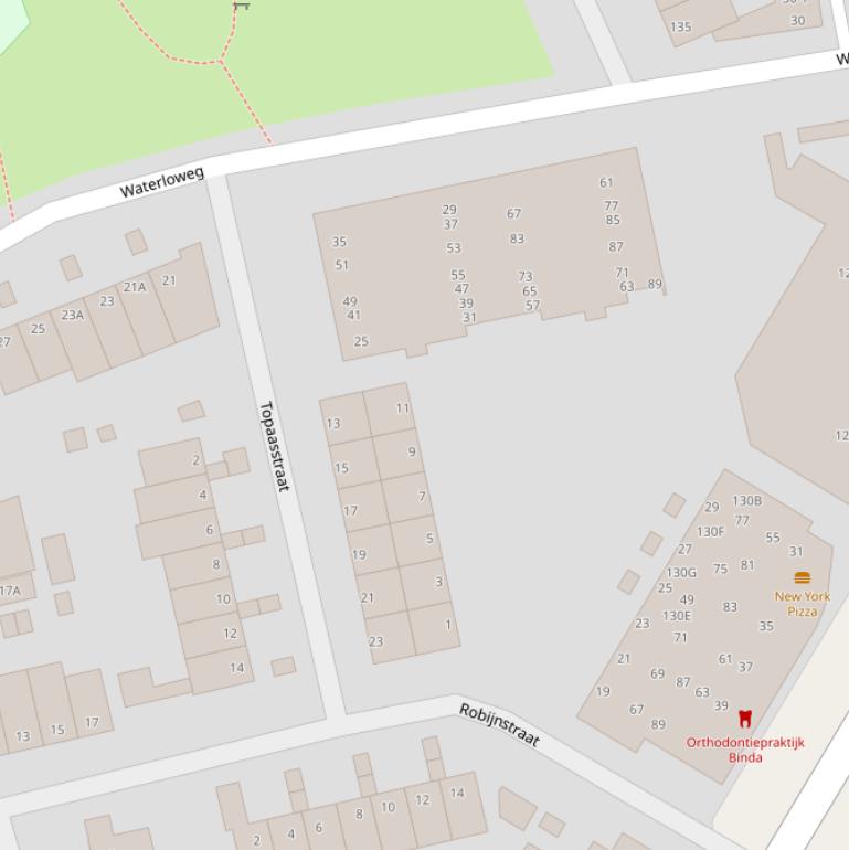 Kaart van de Topaasstraat.