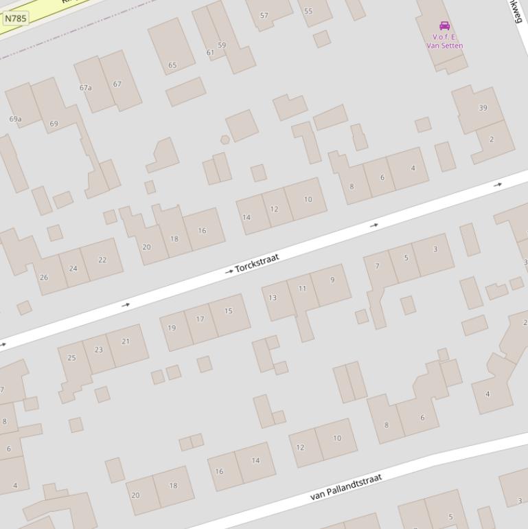 Kaart van de Torckstraat.