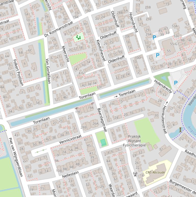 Kaart van de Torenlaan.