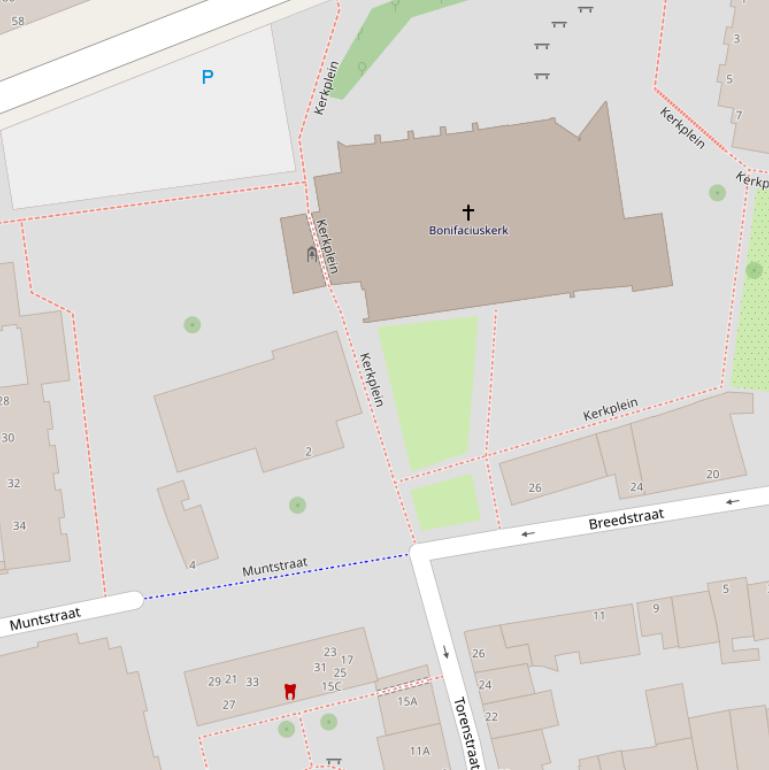 Kaart van de Torensteeg.