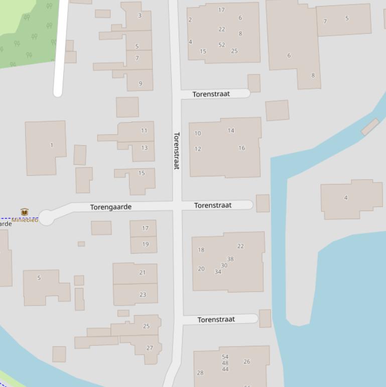 Kaart van de Torenstraat.