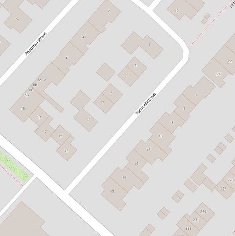 Kaart van de Torricellistraat.