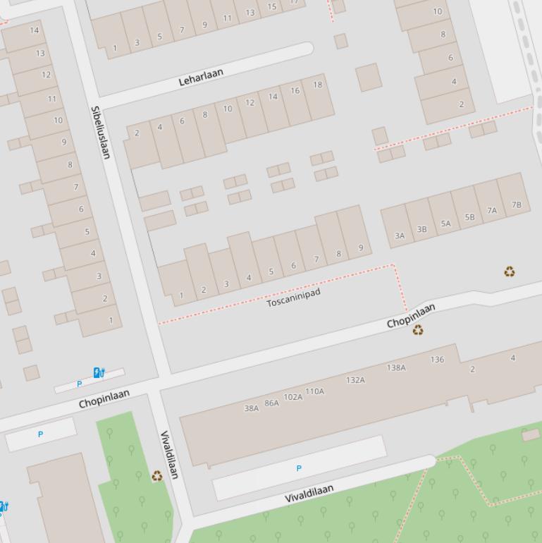 Kaart van het Toscaninipad.