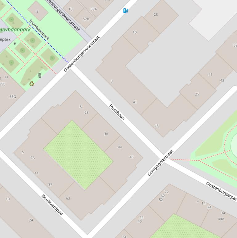 Kaart van  Touwbaan.